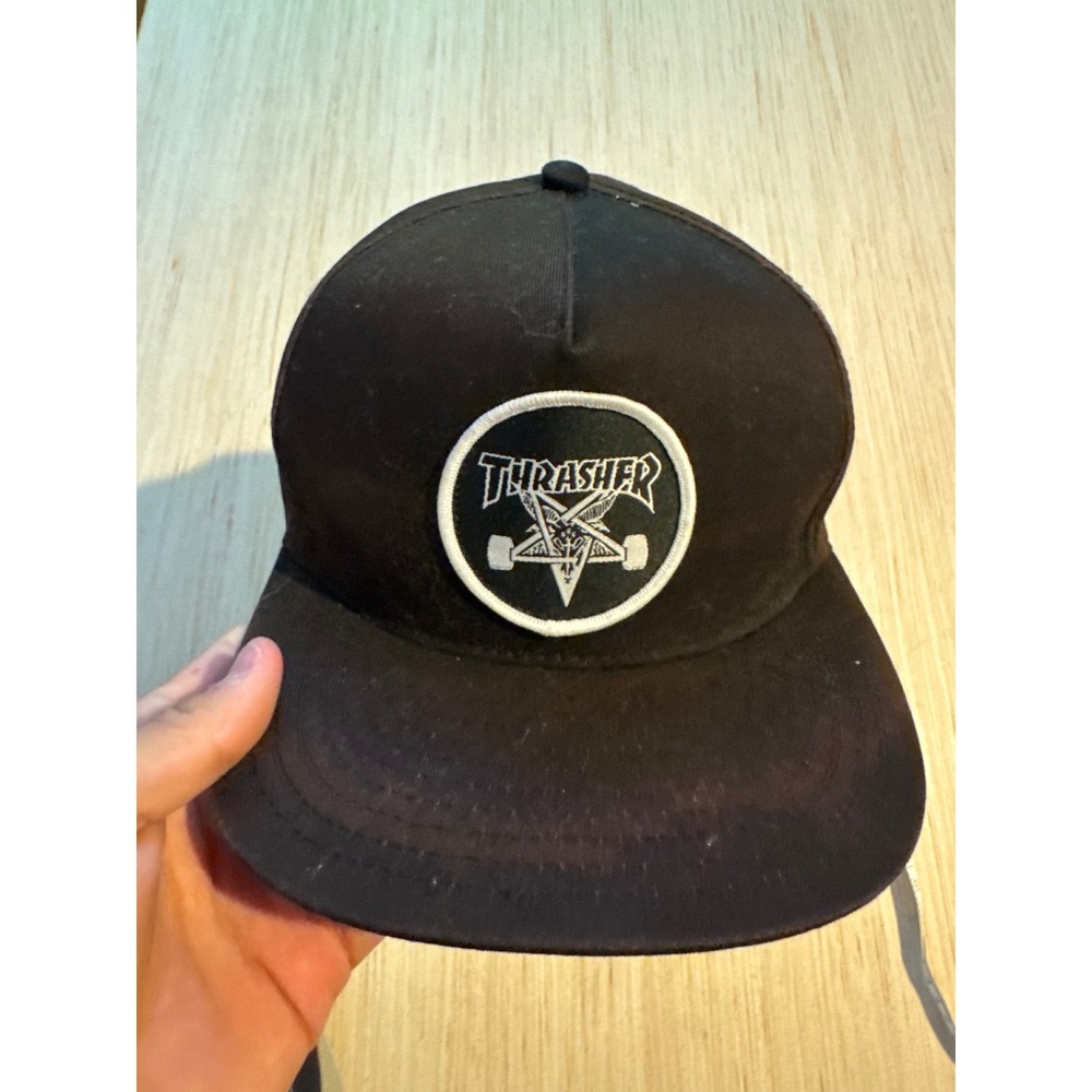 Thrasher Magazine Skategoat Pentagram Logo Snapback Hat Black Mens Skate Cap 28